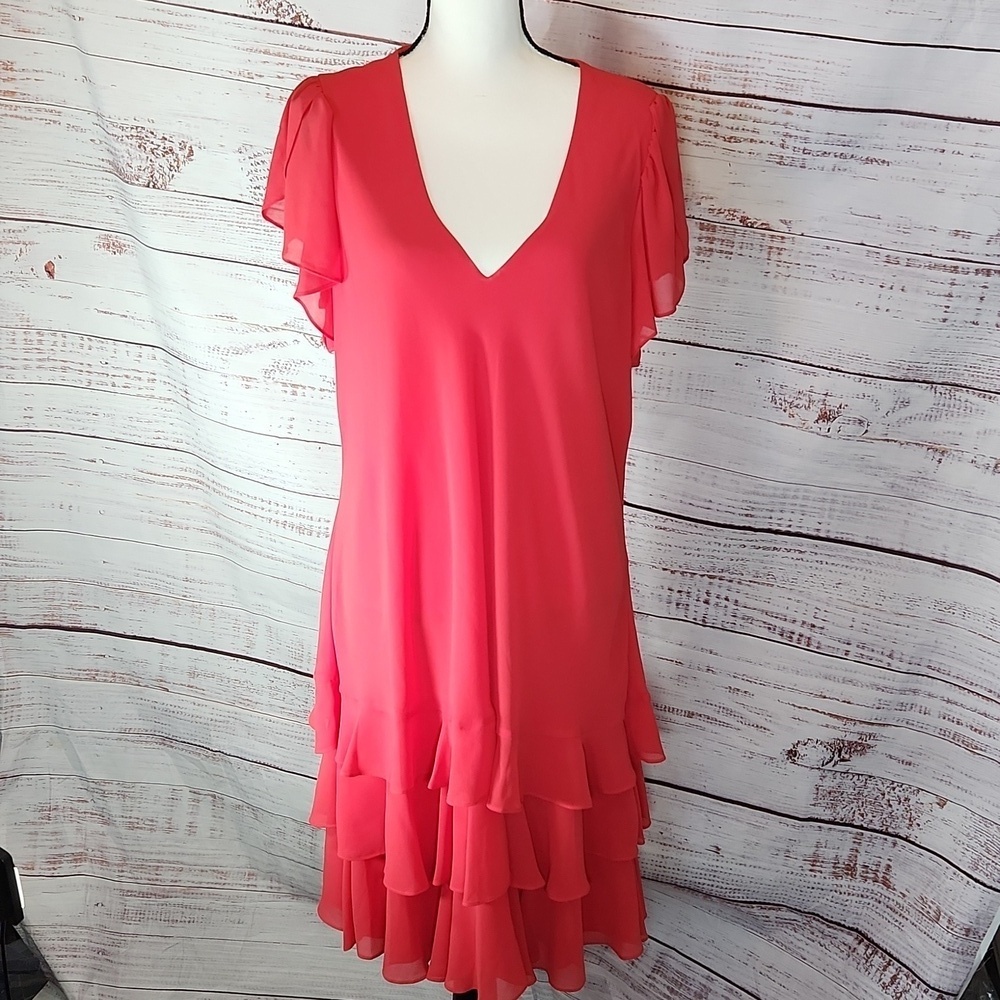 NWOT Lauren Ralph Lauren Women's Crinkle Georgette drop-waist dress